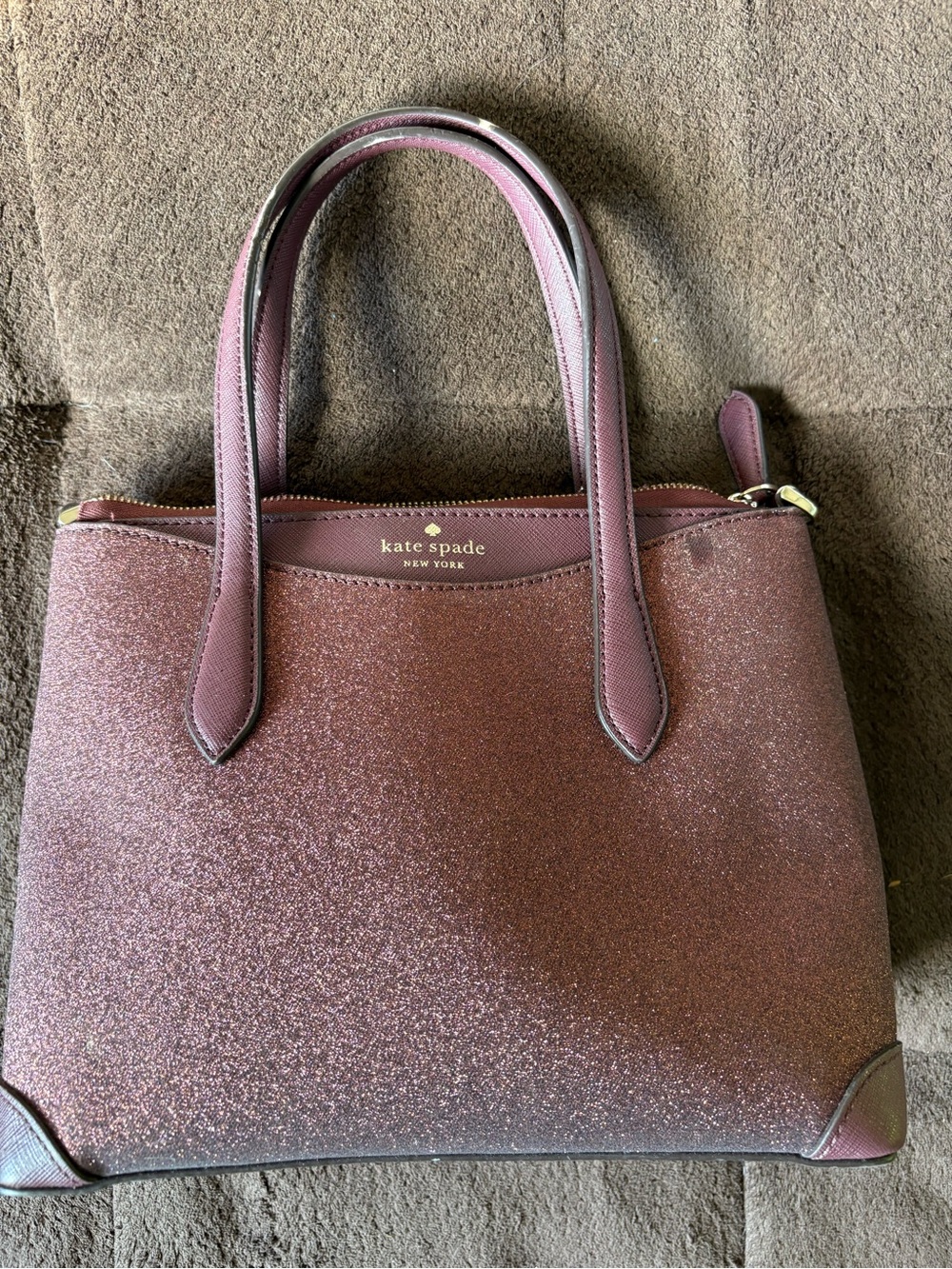 kate spade Glitter Satchel in Rose-Mauve